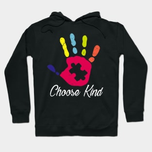 Choose Kind Colorfull Hand Autism Awareness Hoodie